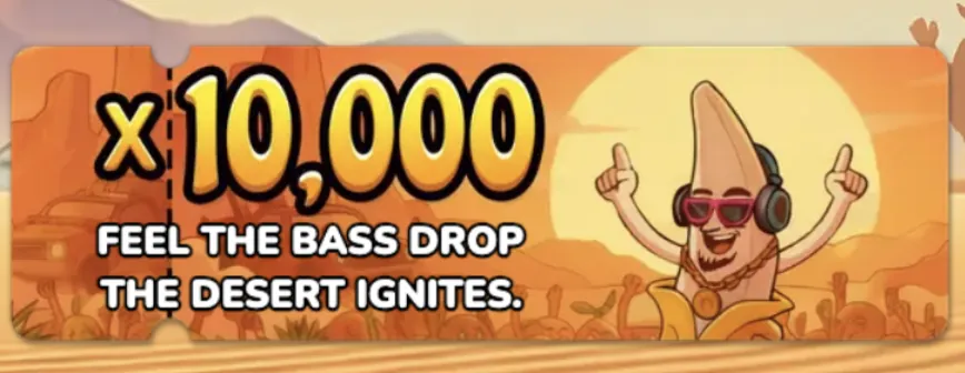 Desert Squeeze slot maximum win screen showing x10,000 multiplier celebration