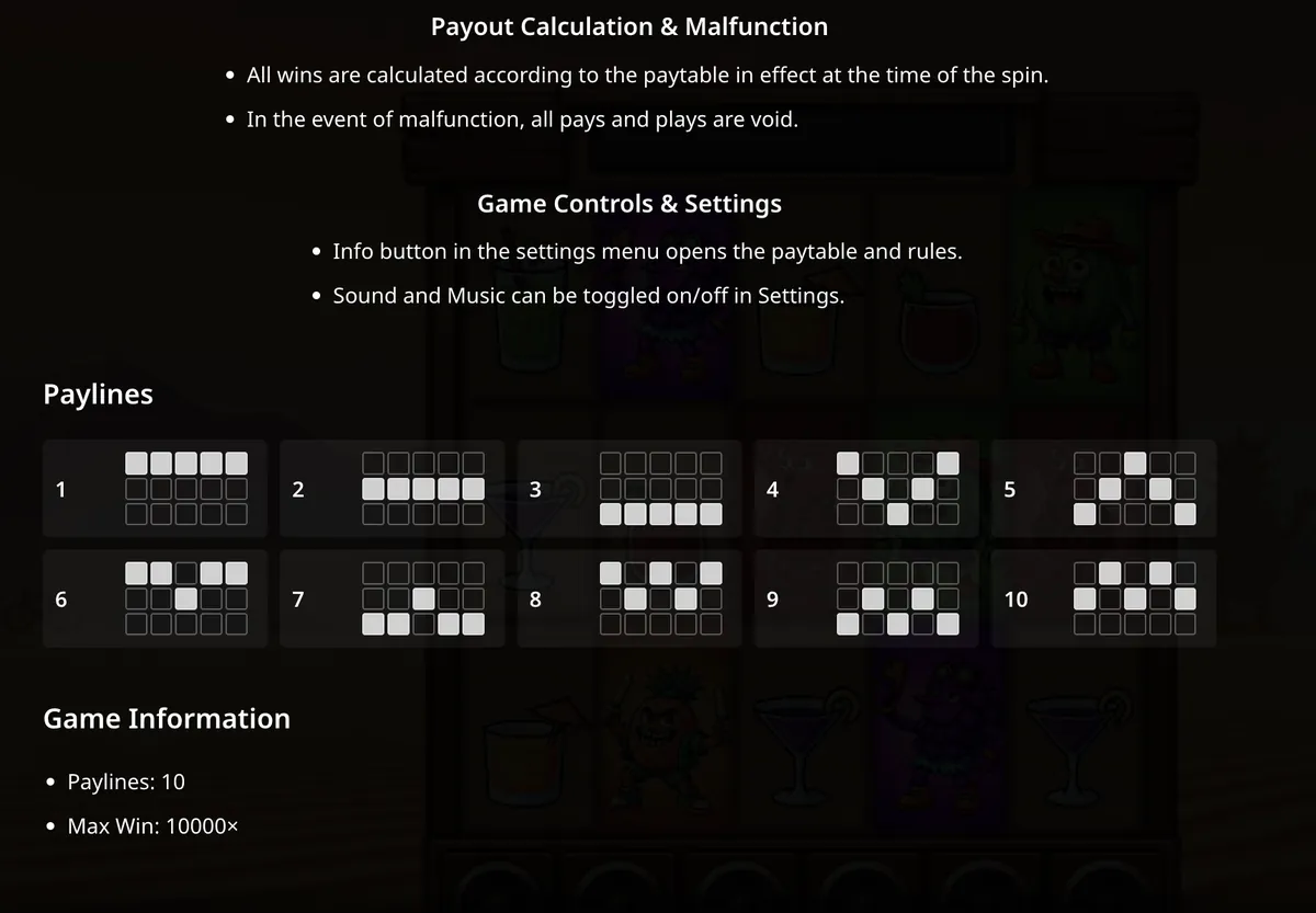 Desert Squeeze slot game information panel showing payline rules and win evaluation details